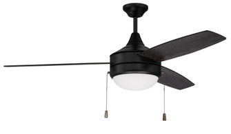 Phaze 3 52'' 3-Blade Ceiling Fan in Flat Black w/ Flat Black/Greywood Blades; Integrated Light Ki (20|PHA52FB3)