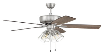 Pro Plus 104 52'' 5-Blade Ceiling Fan in Brushed Polished Nickel w/ Driftwood/Grey Walnut Blades; (20|P104BNK5-52DWGWN)