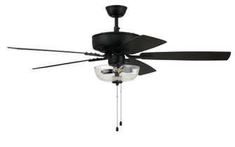Pro Plus 101 52'' 5-Blade Ceiling Fan in Flat Black w/ Flat Black/Grey Wood Blades; Light Kit Inc (20|P101FB5-52FBGW)