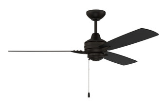 Moto 52'' 3-Blade Indoor/Outdoor (Damp) Ceiling Fan in Flat Black w/ Flat Black/Greywood Blades;  (20|MOT52FB3)