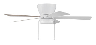 Merit 52'' 5-Blade Ceiling Fan in White w/ White/Washed Oak Blades; Integrated Light Kit (20|MER52W5)