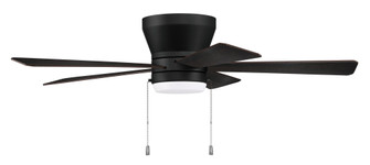 Merit 52'' 5-Blade Ceiling Fan in Flat Black w/ Flat Black/Greywood Blades; Integrated Light Kit (20|MER52FB5)