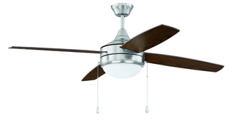 Phaze Energy Star 4 52'' 4-Blade Ceiling Fan in Brushed Polished Nickel w/ Walnut/Dark Oak Blades (20|EPHA52BNK4)