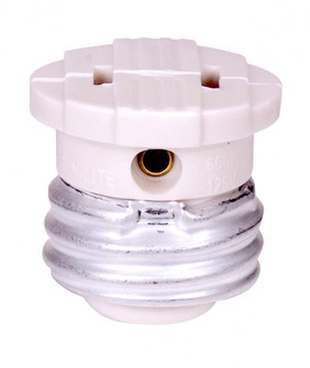 Polarized Socket Plug Adapter; Medium Base; 660W; 125V; White Finish (27|80/2513)