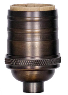 Short Keyless Socket; 1/8 IPS; 4 Piece Stamped Solid Brass; Dark Antique Brass Finish; 660W; 250V (27|80/2326)