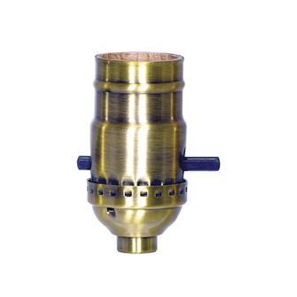 On-Off Push Thru Socket; 1/8 IPS; 3 Piece Stamped Solid Brass; Antique Brass Finish; 660W; 250V (27|80/2251)
