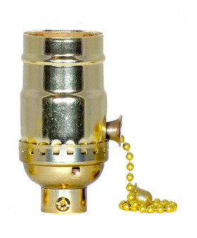 On-Off Pull Chain Socket; 1/4 IPS; Aluminum; Brite Gilt Finish; 660W; 250V (27|80/2186)