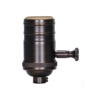 3-Way (2 Circuit) Turn Knob Socket With Removable Knob; 1/8 IPS; Aluminum; Dark Antique Brass (27|80/1968)