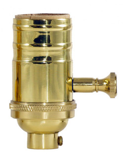 150W Full Range Turn Knob Dimmer Socket With Removable Knob; 1/4 IPS; 4 Piece Stamped Solid Brass; (27|80/1795)