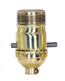 On-Off Push Thru Socket; 1/8 IPS; 3 Piece Stamped Solid Brass; Polished Brass Finish; 660W; 250V (27|80/1032)