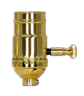 150W Full Range Turn Knob Dimmer Socket; 1/8 IPS; 3 Piece Stamped Solid Brass; Polished Brass (27|80/1042)