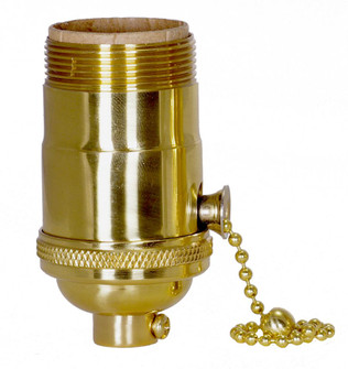 On-Off Pull Chain Socket; 1/8 IPS; 4 Piece Stamped Solid Brass; Polished Brass Finish; 660W; 250V; (27|80/1291)