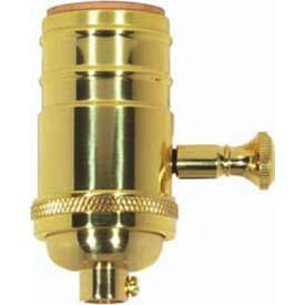 150W Full Range Turn Knob Dimmer Socket With Removable Knob; 1/8 IPS; 4 Piece Stamped Solid Brass; (27|80/1320)