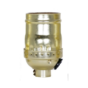 Short Keyless Socket With Side Outlet; 1/8 IPS; Aluminum; Brite Gilt Finish; 660W; 250V (27|80/1753)