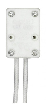 MR16 Porcelain Halogen Socket; GX5.3 Base; 12'' SF-1 200C Leads; 3/8'' Height; 7/8'' (27|90/475)