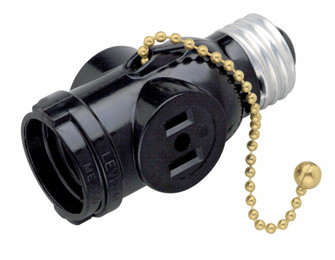 Medium Base Pull Chain Current Tap; 250W; 125V; Brown Finish (27|90/446)