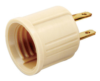 Polarized Socket Outlet Adapter; Medium Base; 660W; 125V; Ivory Finish (27|90/438)