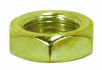 Steel Locknut; 1/8 IP; 9/16'' Hexagon; 3/16'' Thick; Brass Plated Finish (27|90/033)