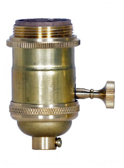 3 Way Socket; Unfinished; Solid Brass; Turn Knob; 4pc; With Set Screw (27|80/2238)