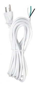 15 Foot 18/3 SVT 105C Heavy Duty Cord Set; White Finish; 50 Carton; 3 Prong Molded Plug; Stripped (27|90/2415)