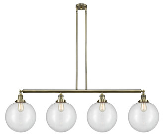 Beacon - 4 Light - 56 inch - Antique Brass - Stem Hung - Adjustable Island Light (3442|214-AB-G202-12-LED)