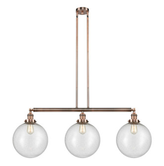 Beacon - 3 Light - 44 inch - Antique Copper - Stem Hung - Adjustable Island Light (3442|213-AC-G204-12-LED)
