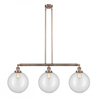 Beacon - 3 Light - 44 inch - Antique Copper - Stem Hung - Island Light (3442|213-AC-G202-12-LED)