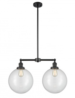 Beacon - 2 Light - 27 inch - Matte Black - Stem Hung - Adjustable Island Light (3442|209-BK-G202-12-LED)