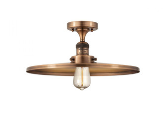 Railroad - 1 Light - 16 inch - Antique Copper - Semi-Flush Mount (3442|517-1CH-AC-MFR-AC-16-LED)