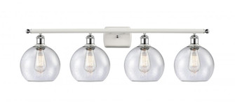 Athens - 4 Light - 38 inch - White Polished Chrome - Bath Vanity Light (3442|516-4W-WPC-G124-8-LED)