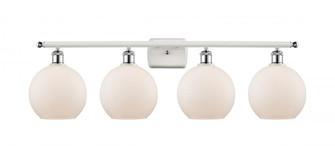 Athens - 4 Light - 38 inch - White Polished Chrome - Bath Vanity Light (3442|516-4W-WPC-G121-8-LED)