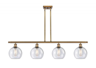 Athens - 4 Light - 48 inch - Brushed Brass - Stem hung - Island Light (3442|516-4I-BB-G124-8-LED)