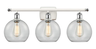 Athens - 3 Light - 28 inch - White Polished Chrome - Bath Vanity Light (3442|516-3W-WPC-G122-8-LED)