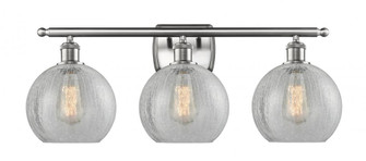 Athens - 3 Light - 28 inch - Brushed Satin Nickel - Bath Vanity Light (3442|516-3W-SN-G125-8-LED)