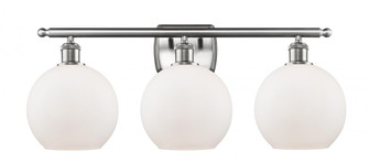 Athens - 3 Light - 28 inch - Brushed Satin Nickel - Bath Vanity Light (3442|516-3W-SN-G121-8)