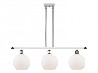 Athens - 3 Light - 36 inch - White Polished Chrome - Stem hung - Island Light (3442|516-3I-WPC-G121-8-LED)