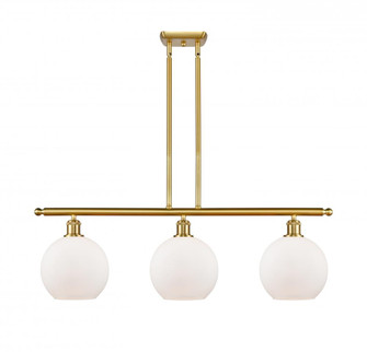Athens - 3 Light - 36 inch - Satin Gold - Stem hung - Island Light (3442|516-3I-SG-G121-8)