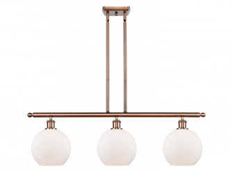 Athens - 3 Light - 36 inch - Antique Copper - Stem hung - Island Light (3442|516-3I-AC-G121-8-LED)