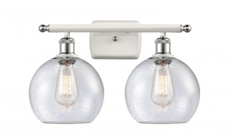Athens - 2 Light - 18 inch - White Polished Chrome - Bath Vanity Light (3442|516-2W-WPC-G124-8)