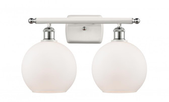 Athens - 2 Light - 18 inch - White Polished Chrome - Bath Vanity Light (3442|516-2W-WPC-G121-8)