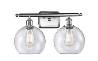 Athens - 2 Light - 18 inch - Brushed Satin Nickel - Bath Vanity Light (3442|516-2W-SN-G124-8)