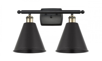 Berkshire - 2 Light - 18 inch - Black Antique Brass - Bath Vanity Light (3442|516-2W-BAB-MBC-8-BK-LED)
