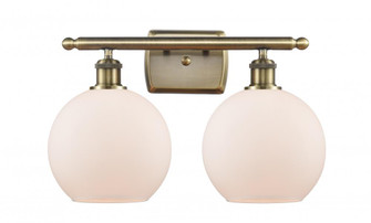 Athens - 2 Light - 18 inch - Antique Brass - Bath Vanity Light (3442|516-2W-AB-G121-8-LED)