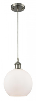 Athens - 1 Light - 8 inch - Brushed Satin Nickel - Cord hung - Mini Pendant (3442|516-1P-SN-G121-8-LED)