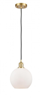 Athens - 1 Light - 8 inch - Satin Gold - Cord hung - Mini Pendant (3442|516-1P-SG-G121-8-LED)