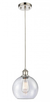 Athens - 1 Light - 8 inch - Polished Nickel - Cord hung - Mini Pendant (3442|516-1P-PN-G124-8-LED)