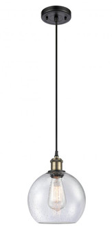 Athens - 1 Light - 8 inch - Black Antique Brass - Cord hung - Mini Pendant (3442|516-1P-BAB-G124-8)