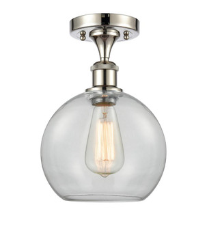 Athens - 1 Light - 8 inch - Polished Nickel - Semi-Flush Mount (3442|516-1C-PN-G122-8-LED)