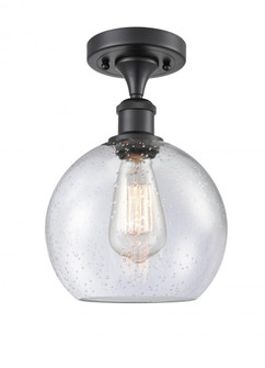 Athens - 1 Light - 8 inch - Matte Black - Semi-Flush Mount (3442|516-1C-BK-G124-8-LED)