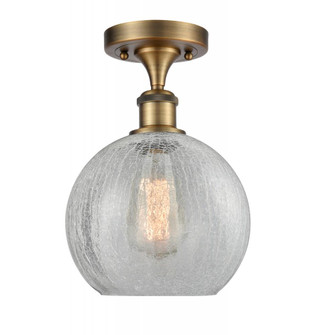 Athens - 1 Light - 8 inch - Brushed Brass - Semi-Flush Mount (3442|516-1C-BB-G125-8-LED)